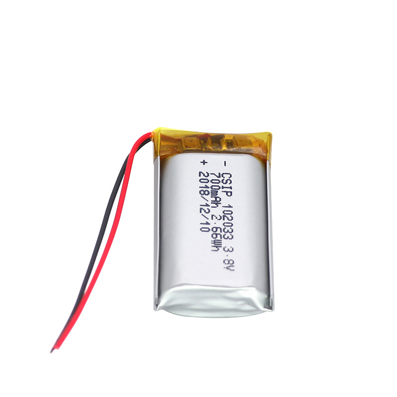 小型锂聚合物电池 3.7V 102033 700mAh 锂离子电池供应商