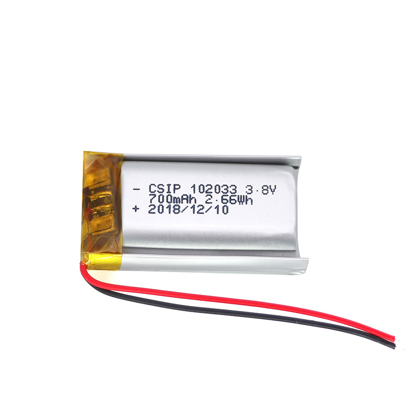 小型锂聚合物电池 3.7V 102033 700mAh 锂离子电池供应商